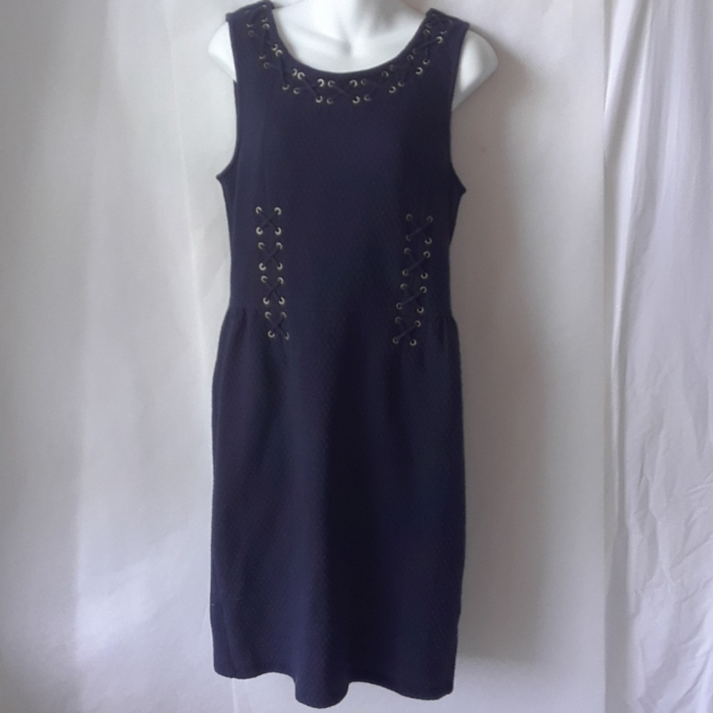 Anthropologie Leifnotes Blue Dress w/ grommets, L